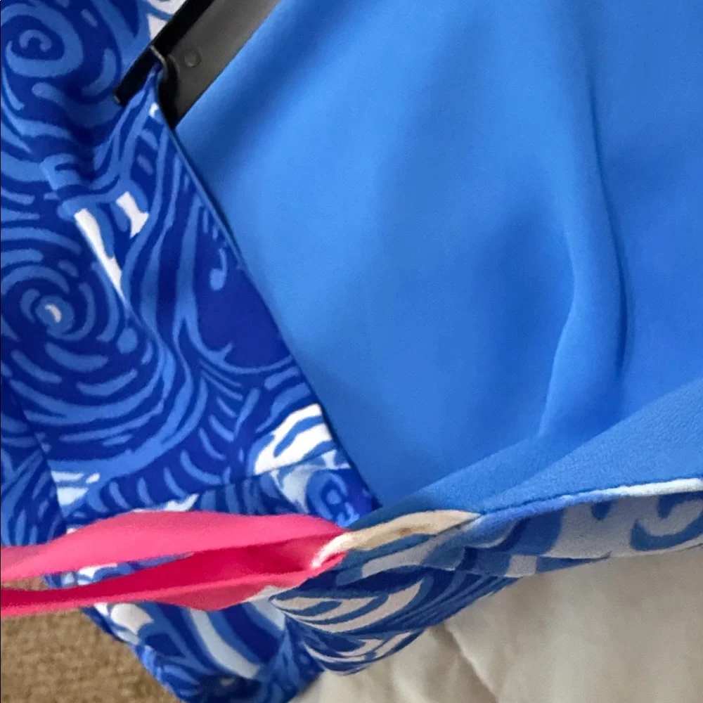 Lilly Pulitzer Blue & White Offishal Print Reversible Blouse NEW XL - Picture 12 of 14
